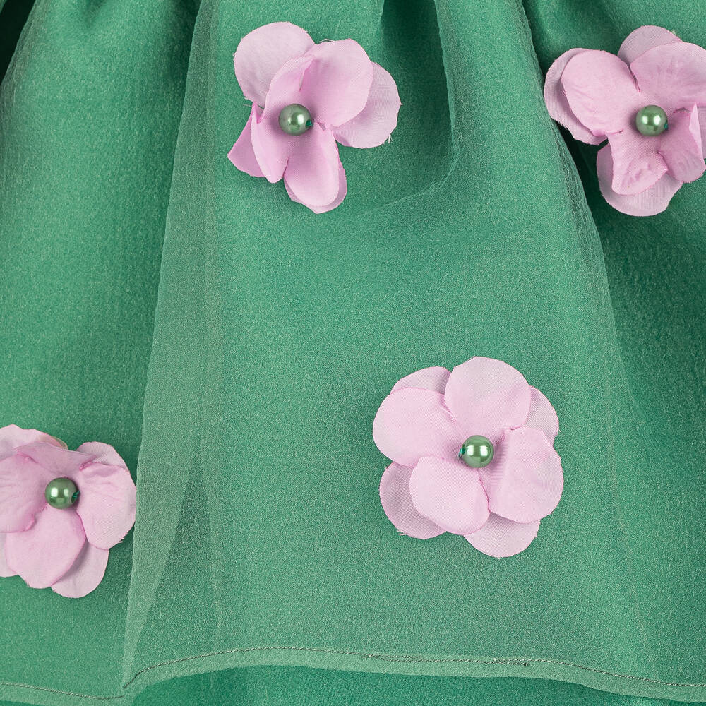 Mama Luma-Girls Green Floral Dress | Childrensalon Outlet