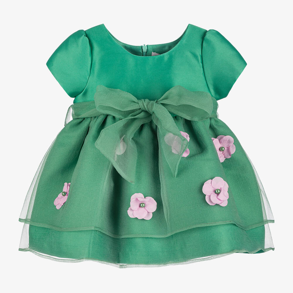 Mama Luma-Girls Green Floral Dress | Childrensalon Outlet