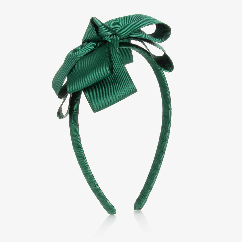 Mama Luma - Grüner Ripsbandschleifen-Haarreif | Childrensalon
