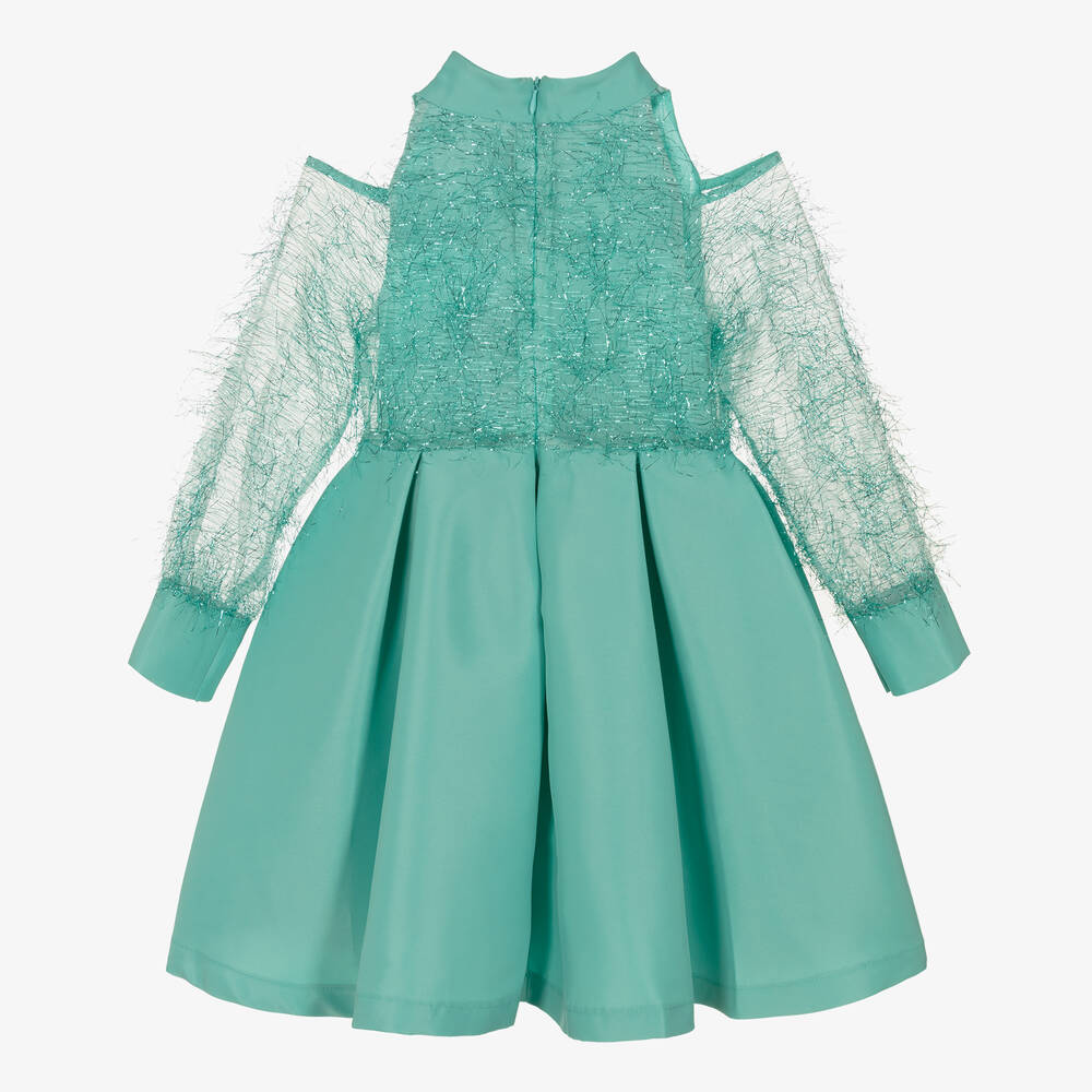Mama Luma-فستان أورغانزا وتافتا لون أخضر نعناعي | Childrensalon Outlet