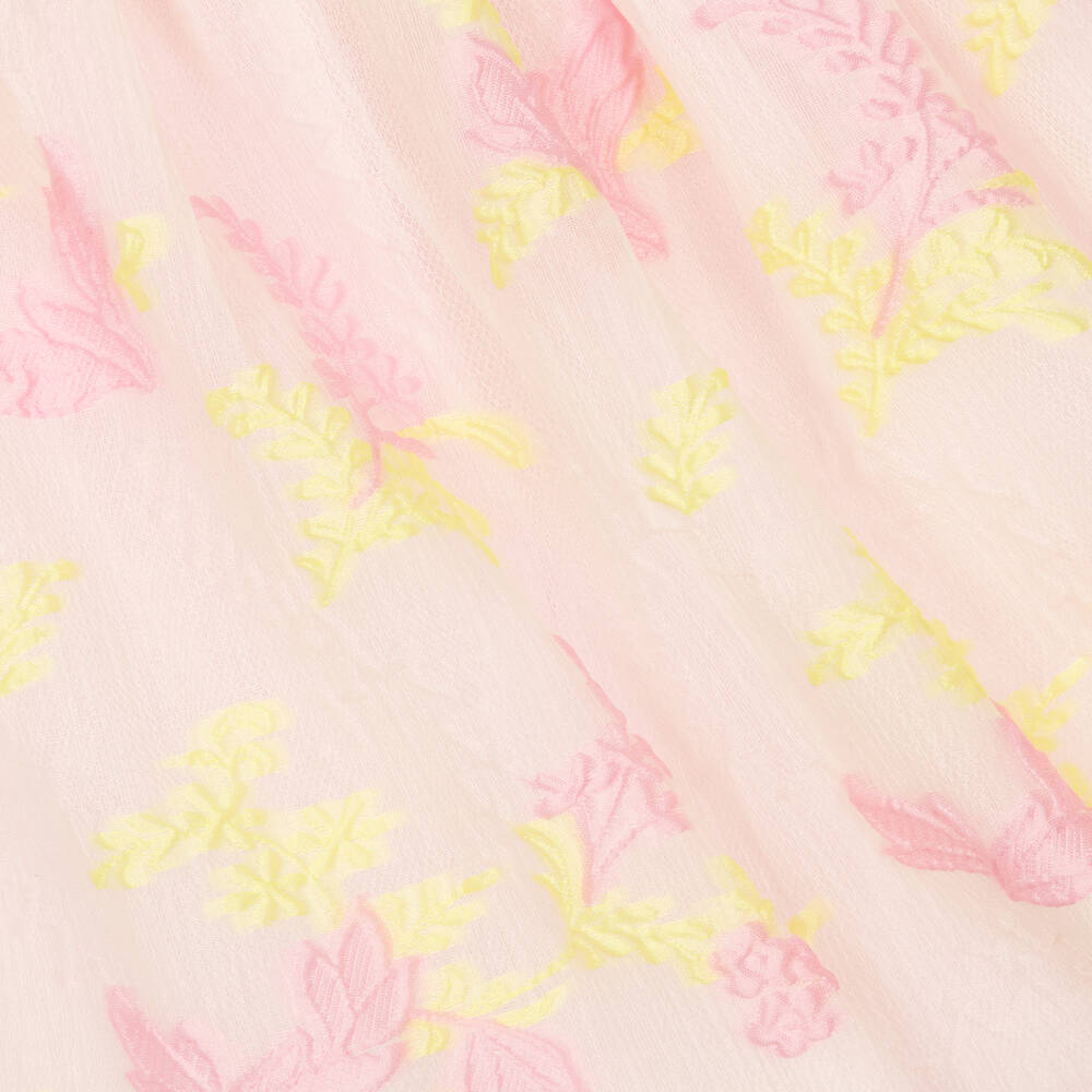 ماما لوما-طقم تنورة أورغانزا لون أخضر وزهري بطبعة ورود | Childrensalon Outlet