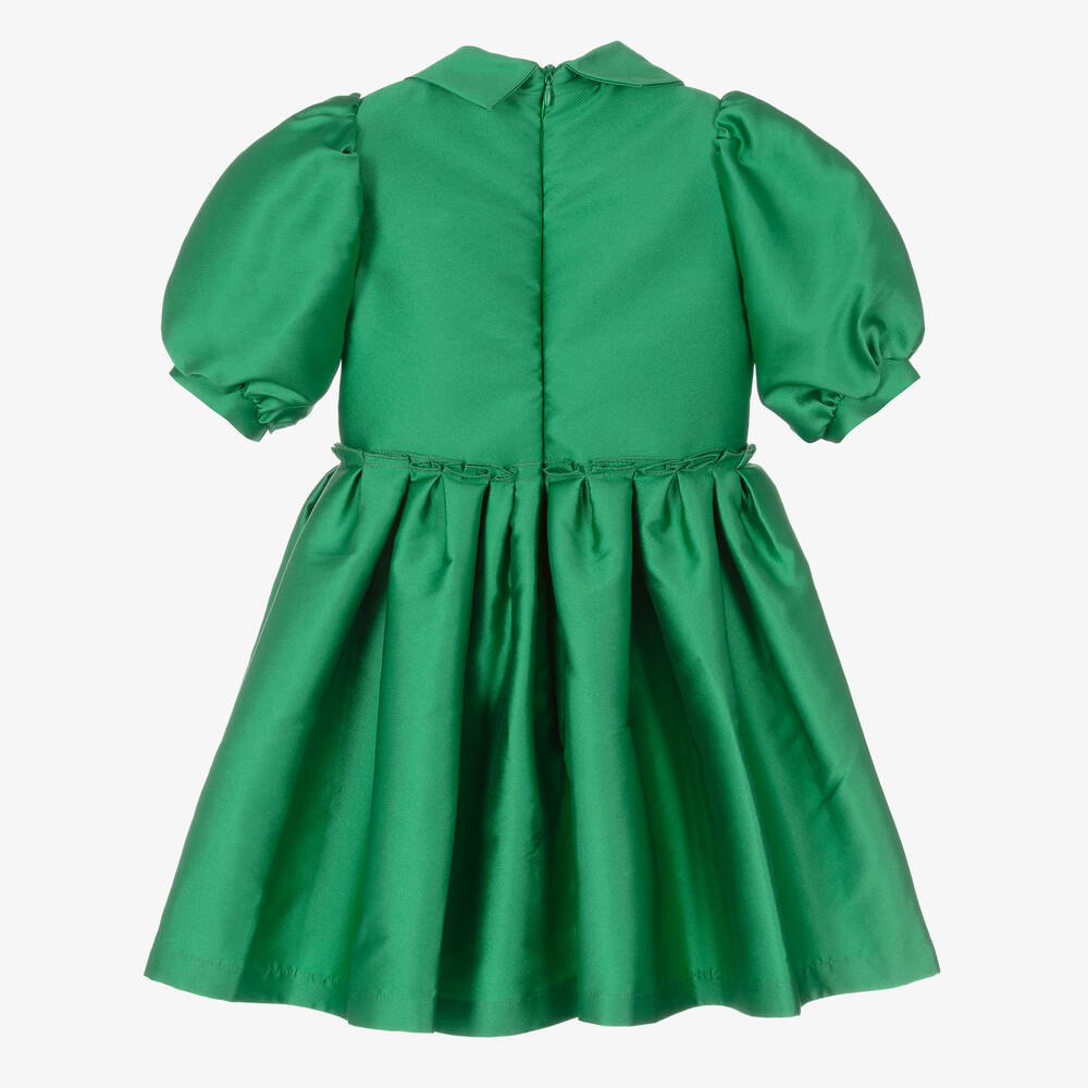 Mama Luma-Зеленое атласное платье для девочек | Childrensalon Outlet