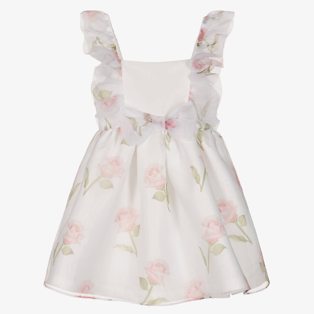 Mama Luma-Girls Ivory Floral Organza Dress | Childrensalon Outlet