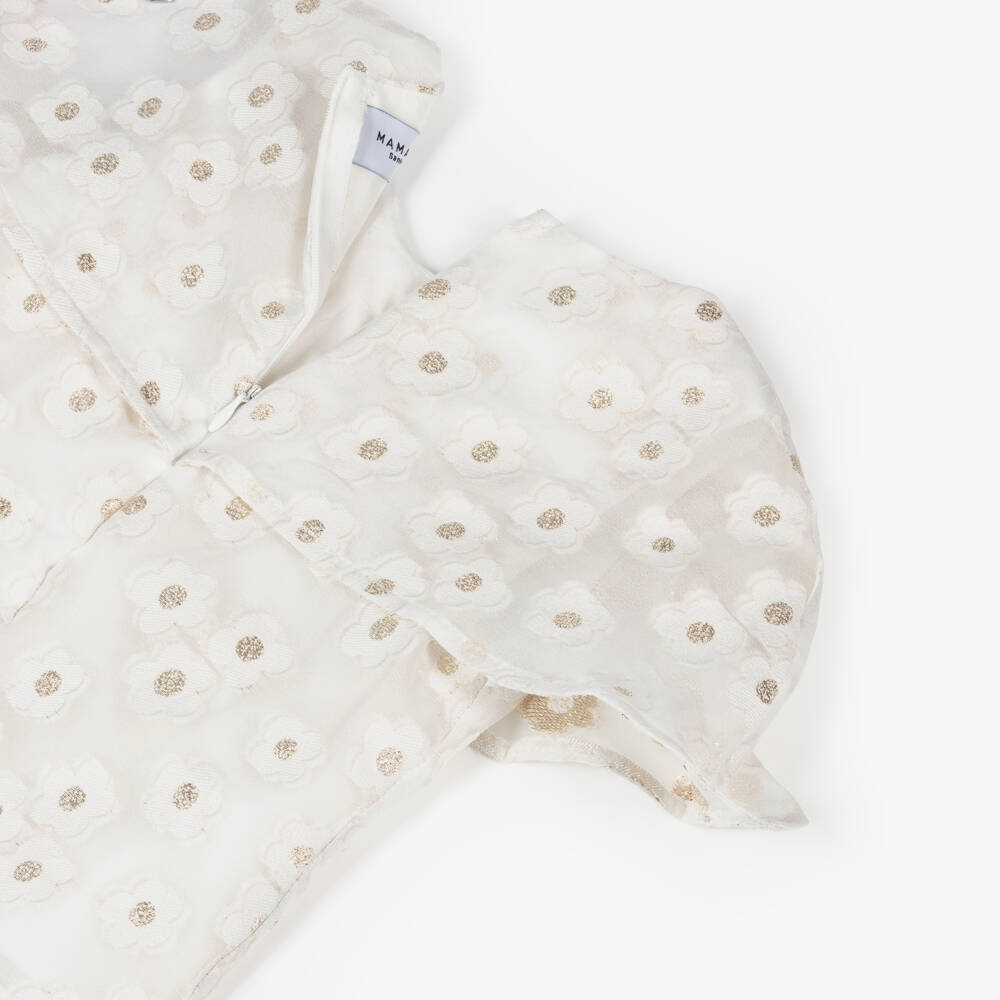 Mama Luma-بلوزة عاجية وذهبية مطرزة للبنات | Childrensalon Outlet