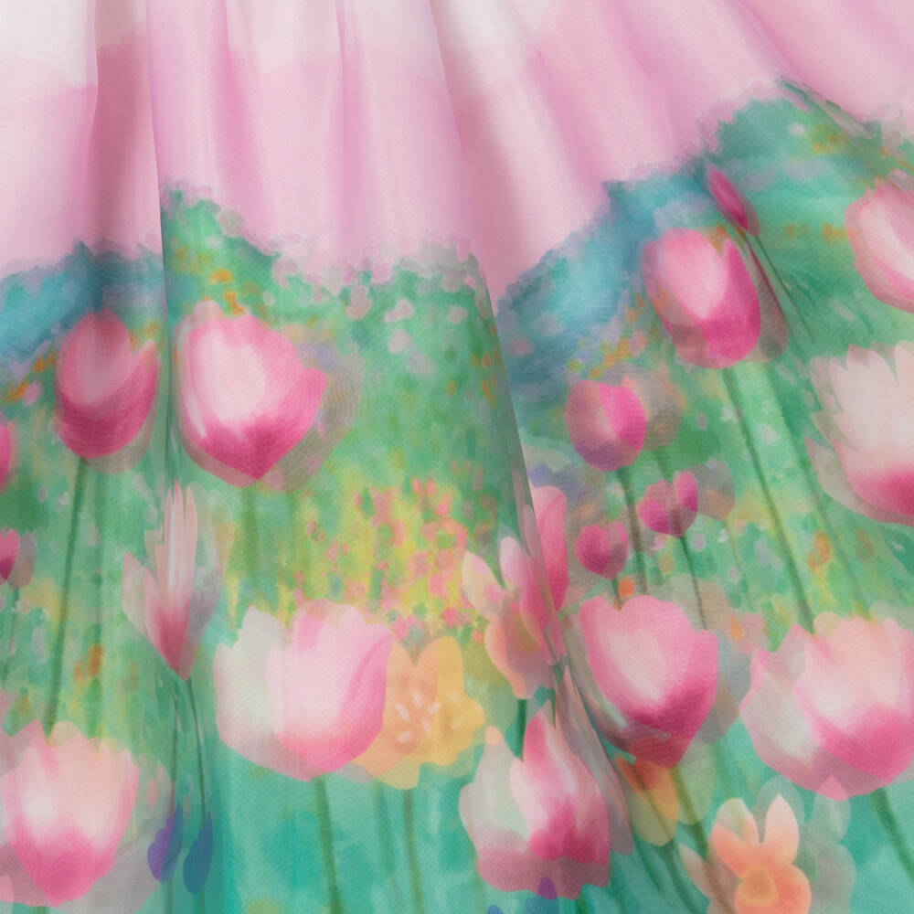 Mama Luma-فستان عاجي وأخضر مزهر للبنات | Childrensalon Outlet