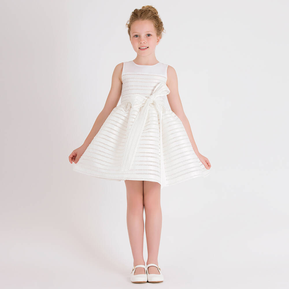 Mama Luma-فستان جاكارد أورغانزا لون عاجي | Childrensalon Outlet