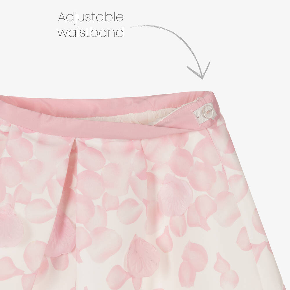 Mama Luma-طقم تنورة ساتان لون عاجي وزهري | Childrensalon Outlet