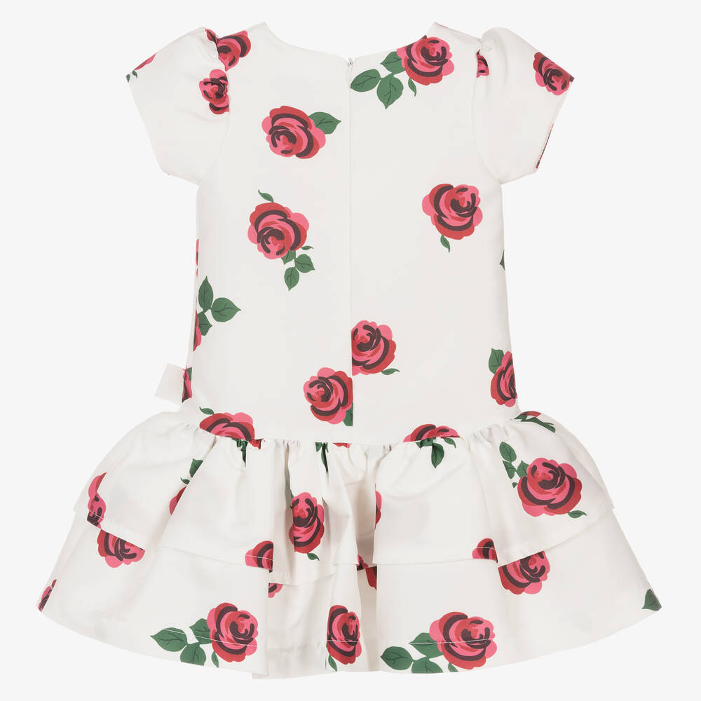 Mama Luma-فستان تافتا لون عاجي وزهري | Childrensalon Outlet