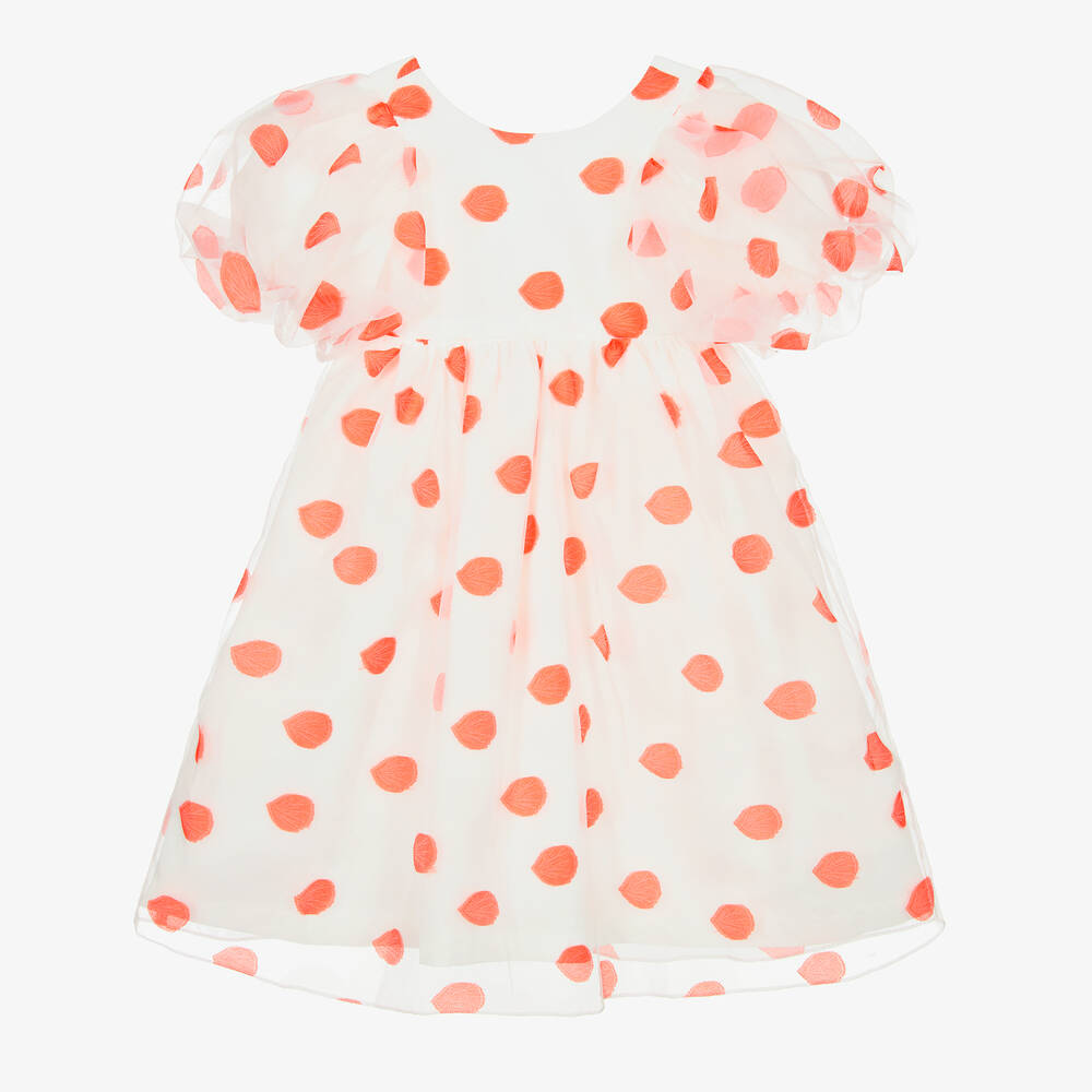 Mama Luma - Robe ivoire à pois fille | Childrensalon