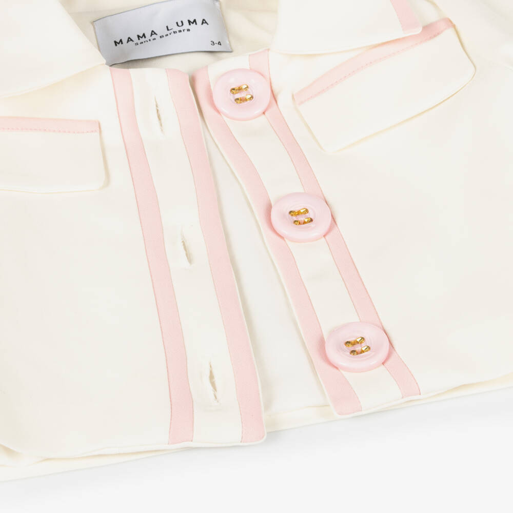 Mama Luma-Girls Ivory Puff Sleeve Top | Childrensalon Outlet