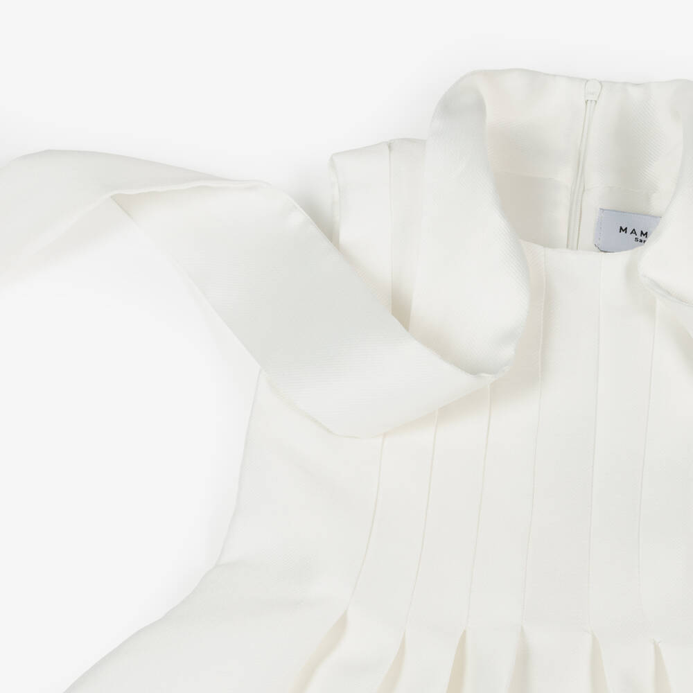 Mama Luma-Girls Ivory Silky Bow Dress | Childrensalon Outlet