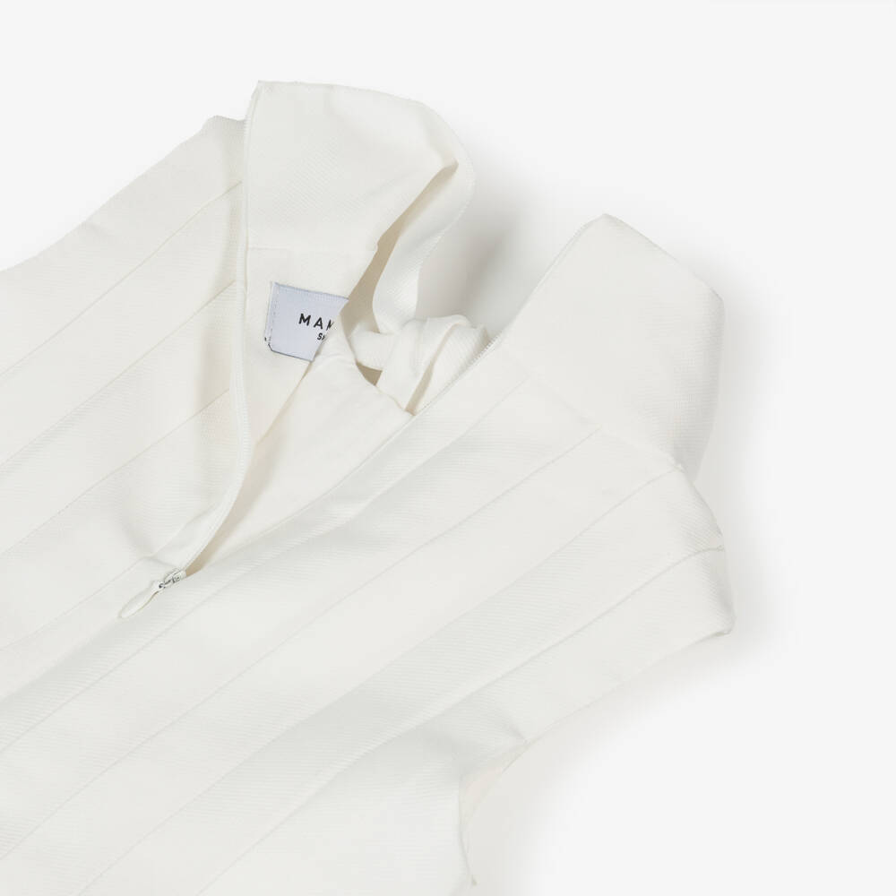 Mama Luma-Girls Ivory Silky Bow Dress | Childrensalon Outlet