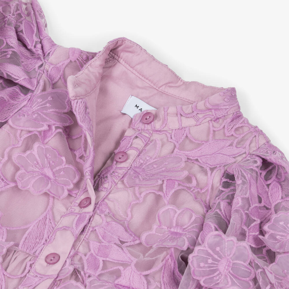 Mama Luma-Girls Lilac Floral Tulle Dress | Childrensalon Outlet