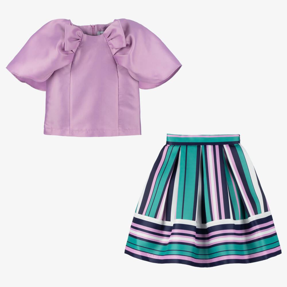 Mama Luma-Girls Lilac Satin Ensemble | Childrensalon Outlet