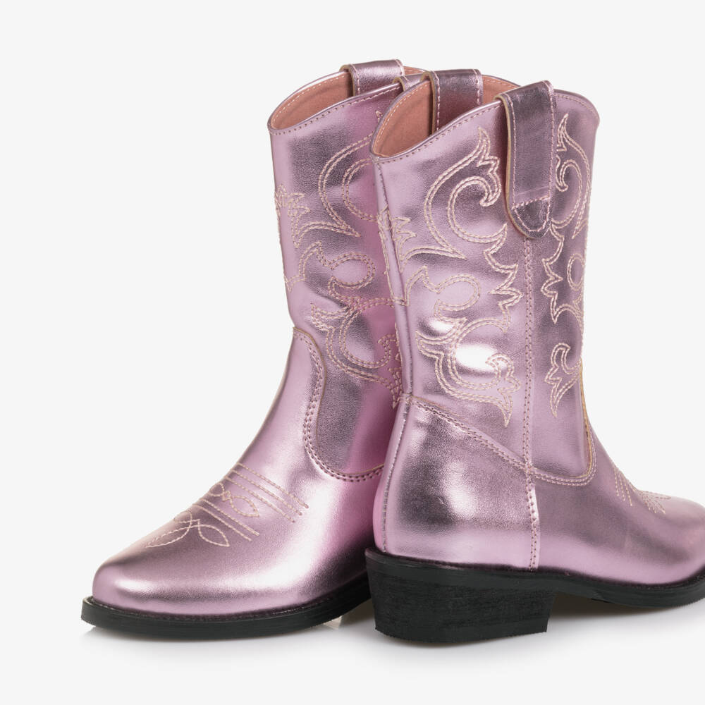 Mama Luma-Блестящие розовые ковбойские сапоги для девочек | Childrensalon Outlet