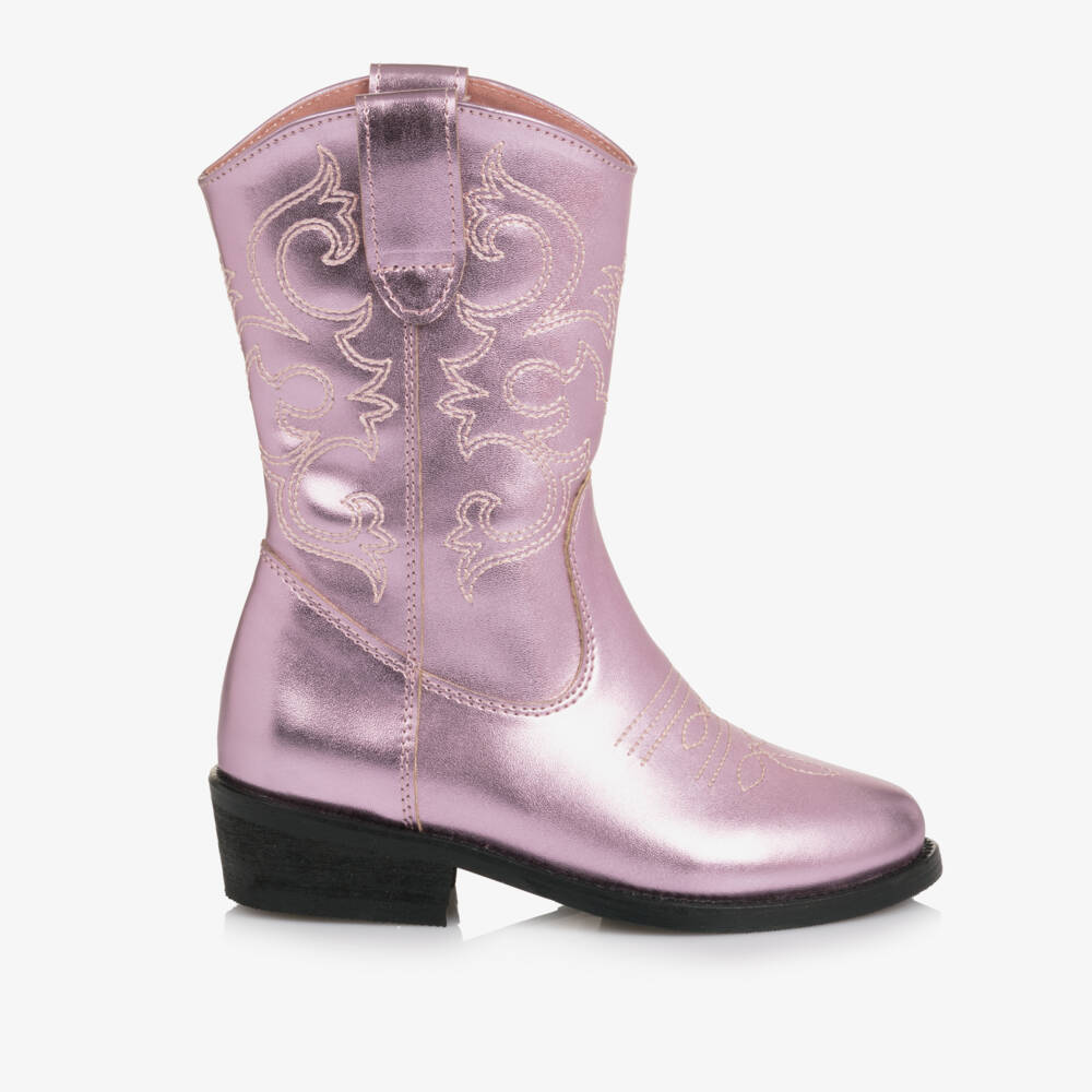 Mama Luma-Блестящие розовые ковбойские сапоги для девочек | Childrensalon Outlet