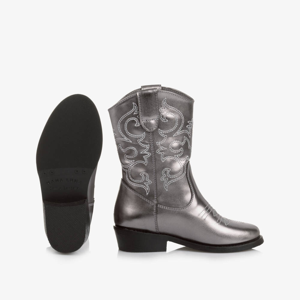 Mama Luma-Серебристые ботинки из искусственной кожи для девочек | Childrensalon Outlet