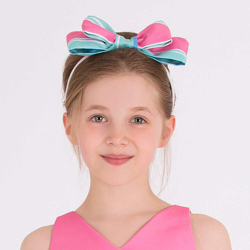 ماما لوما-طوق للشعر ساتان مقلم بألوان متعددة للبنات | Childrensalon Outlet