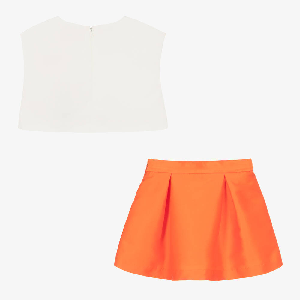Mama Luma-Топ с цветком и оранжевая юбка | Childrensalon Outlet