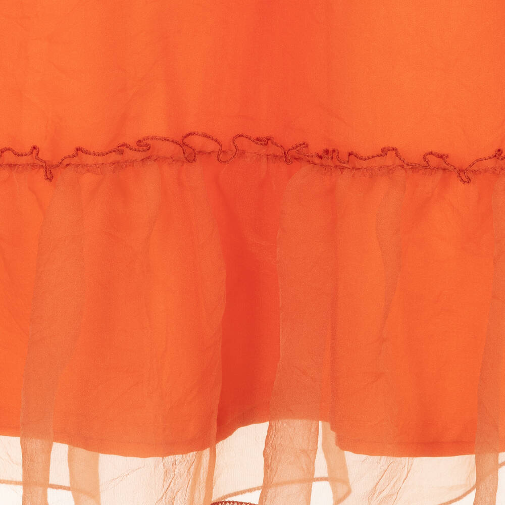 Mama Luma-Оранжевое платье из органзы с бантом | Childrensalon Outlet