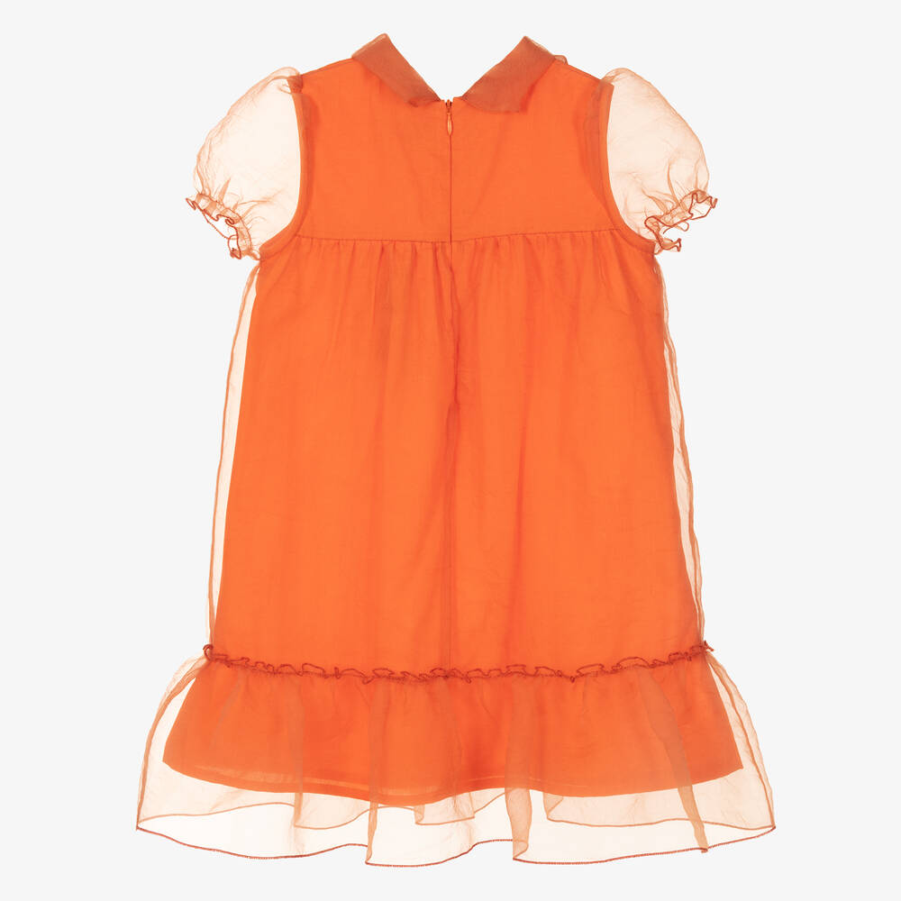 Mama Luma-Оранжевое платье из органзы с бантом | Childrensalon Outlet