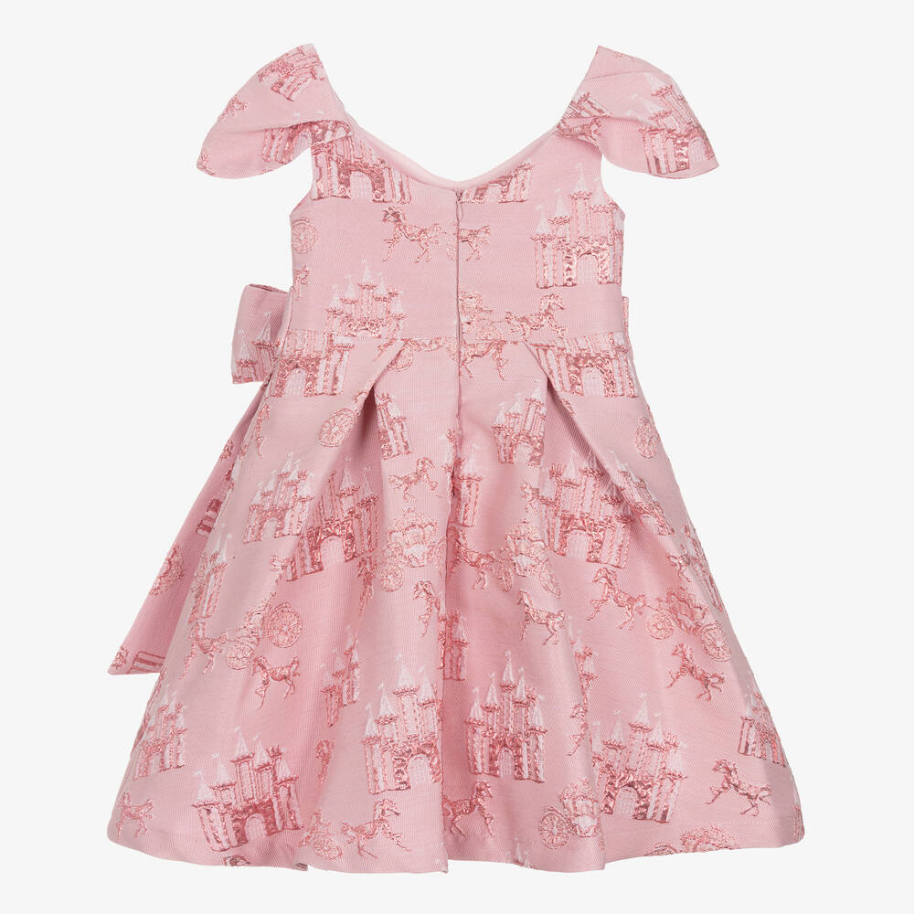 Mama Luma-Розовое жаккардовое платье с замками | Childrensalon Outlet