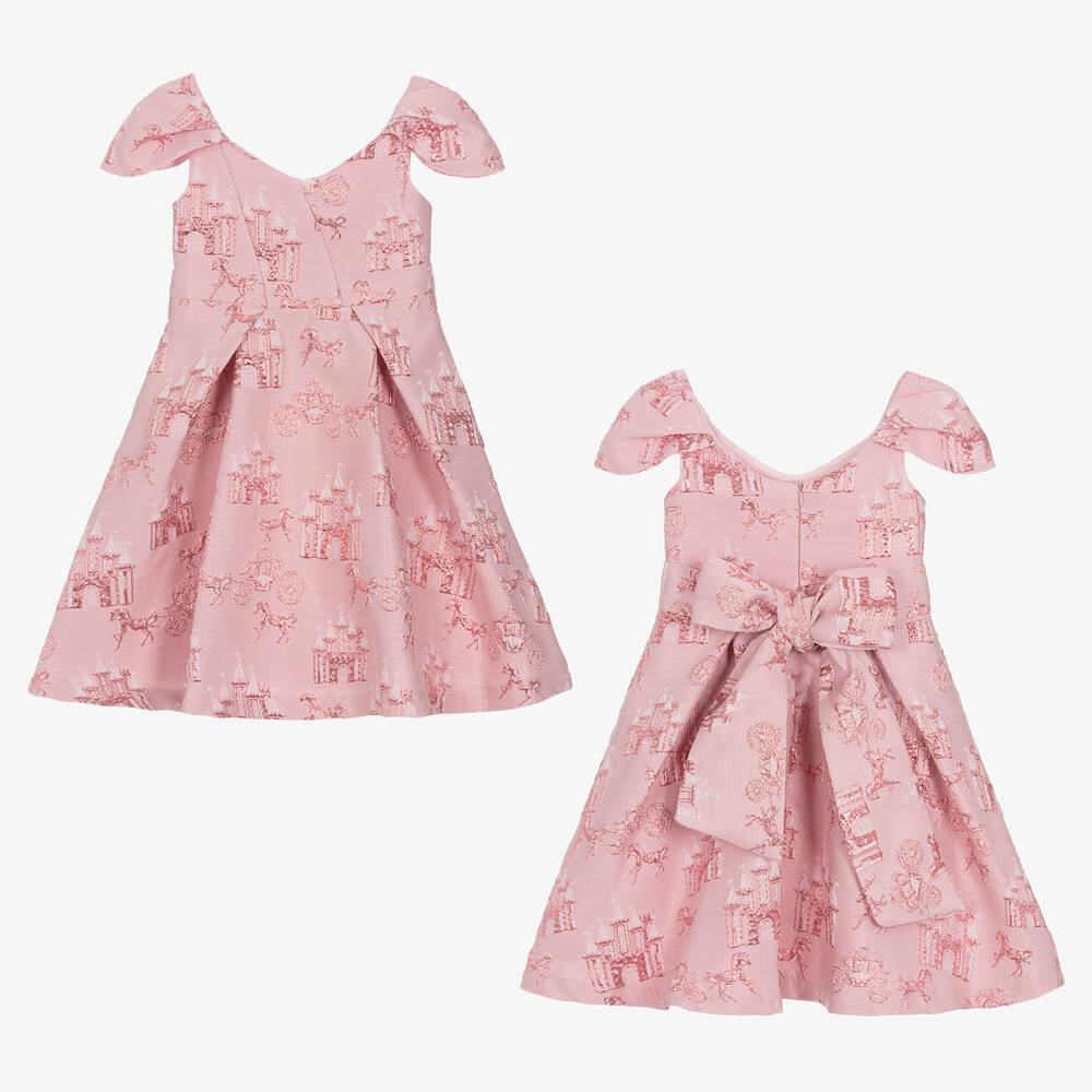 Mama Luma-Розовое жаккардовое платье с замками | Childrensalon Outlet