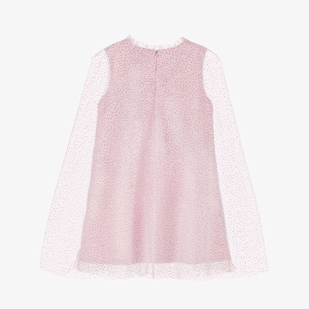Mama Luma-Girls Pink Chiffon Diamanté Cape Dress | Childrensalon Outlet