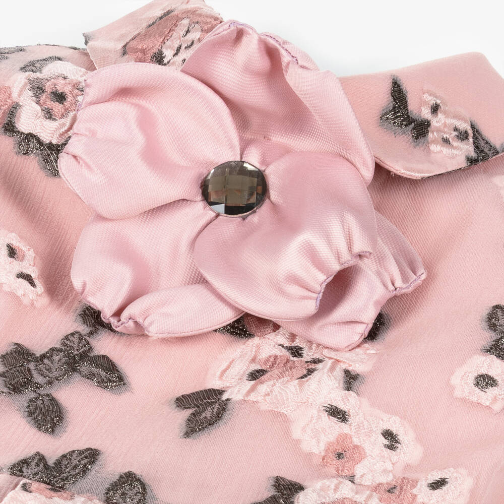 Mama Luma-Платье из розового цветочного броката для девочек | Childrensalon Outlet