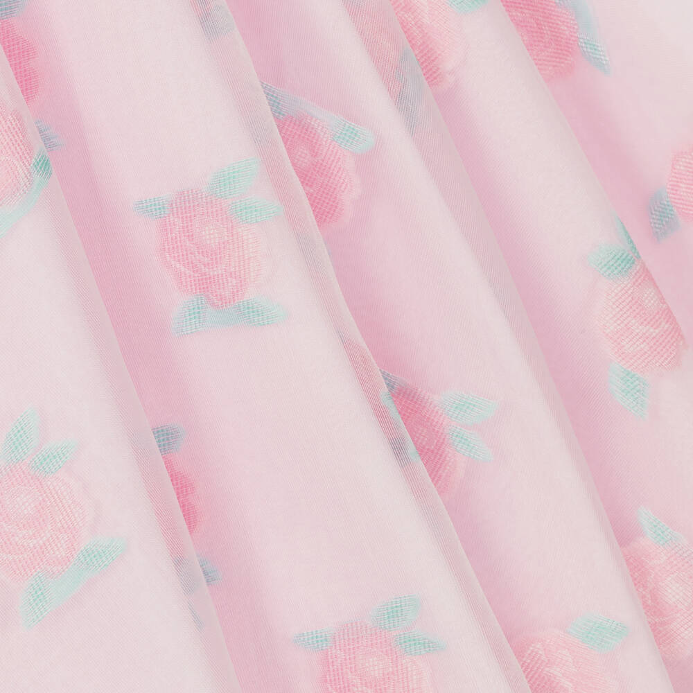 Mama Luma-فستان أورغانزا لون زهري بطبعة ورود | Childrensalon Outlet