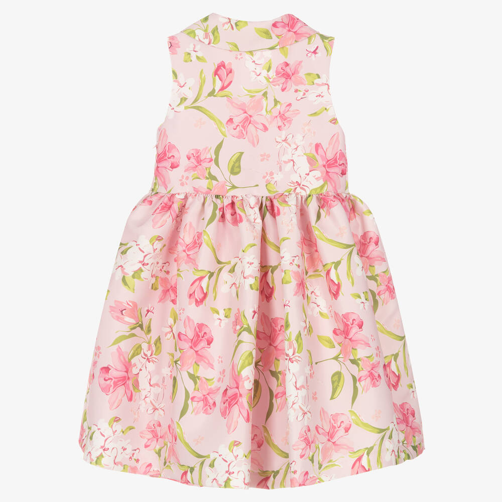Mama Luma-Розовое атласное платье с цветами | Childrensalon Outlet