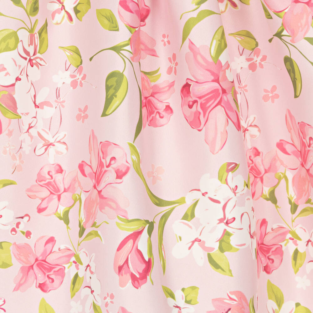 Mama Luma-Розовое атласное платье с цветами | Childrensalon Outlet