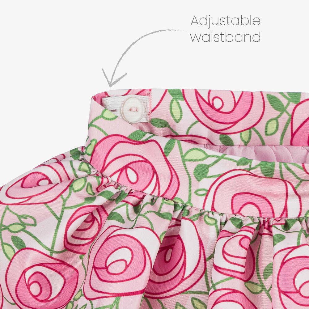 Mama Luma-Girls Pink Rose Skirt Ensemble | Childrensalon Outlet