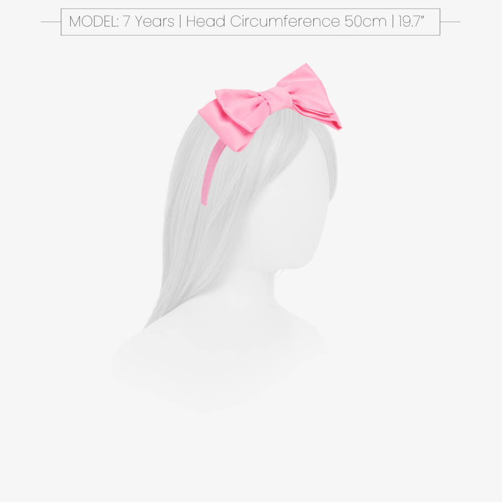 Mama Luma-Girls Pink Satin Bow Hairband | Childrensalon Outlet