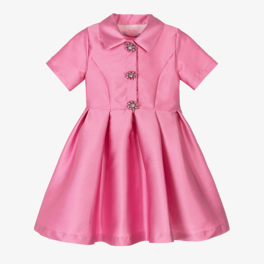 Mama Luma - Girls Pink Satin Dress | Childrensalon