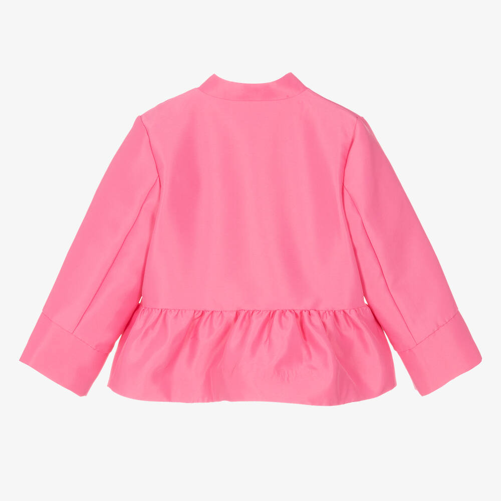 Mama Luma-Girls Pink Satin Peplum Jacket | Childrensalon Outlet