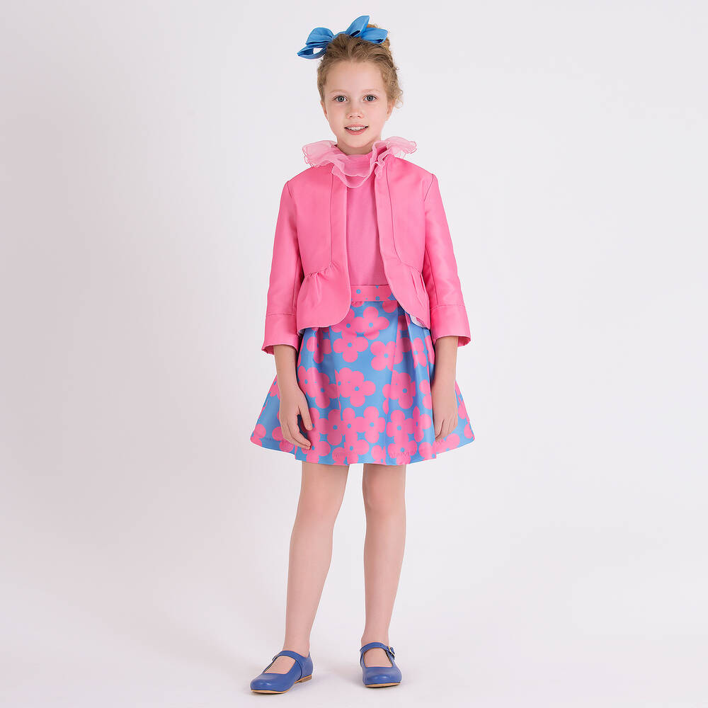 Mama Luma-Girls Pink Satin Peplum Jacket | Childrensalon Outlet