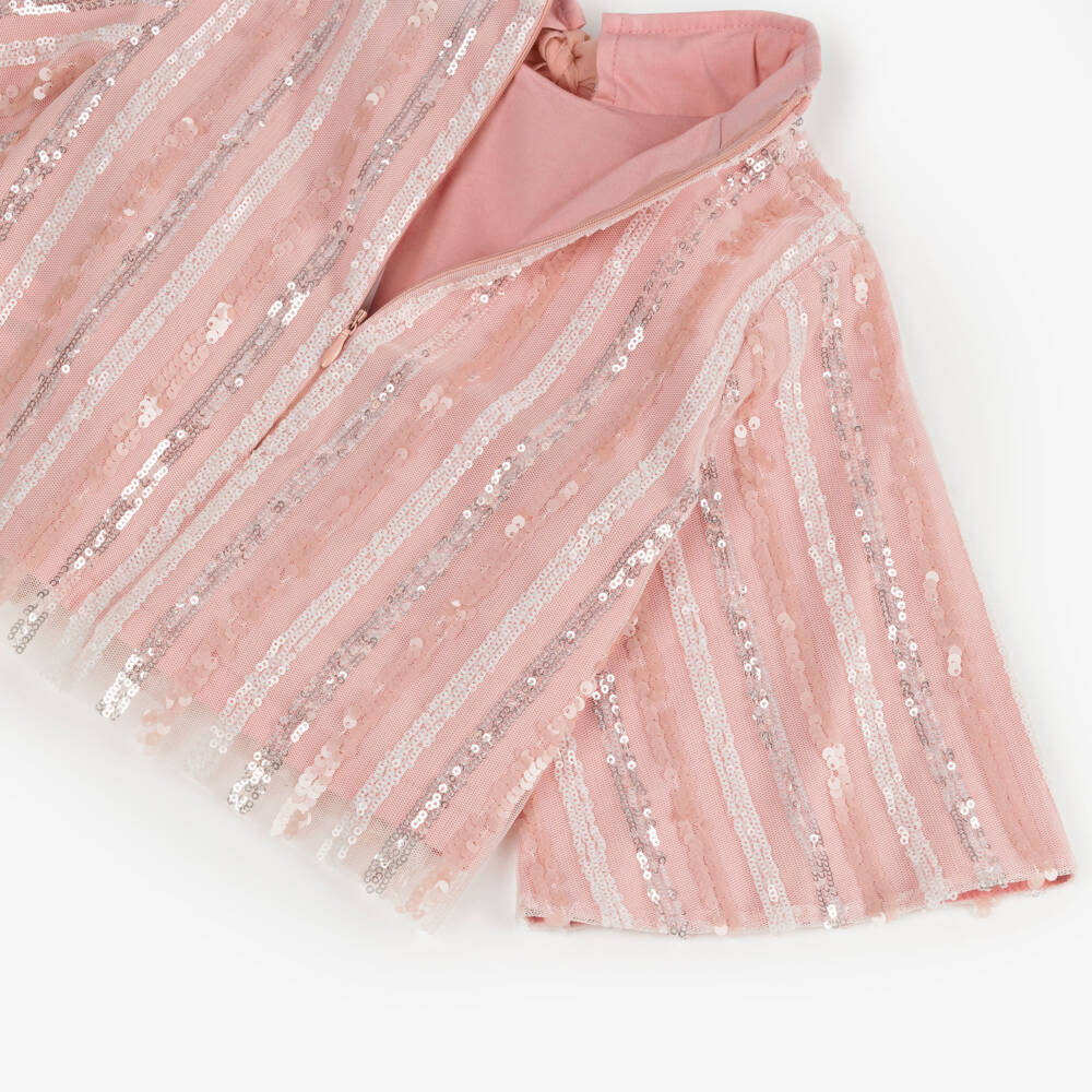 Mama Luma-Girls Pink Sequin Blouse with Bow | Childrensalon Outlet