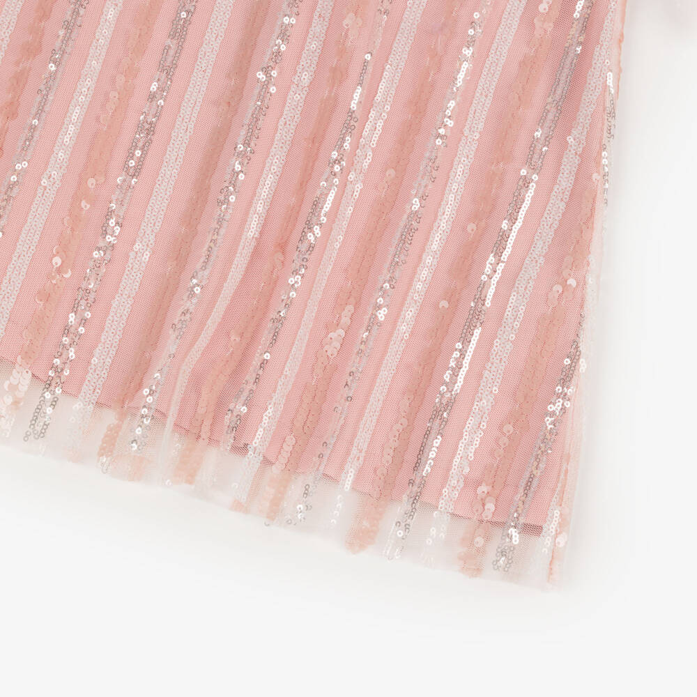 Mama Luma-Girls Pink Sequin Dress with Bow | Childrensalon Outlet