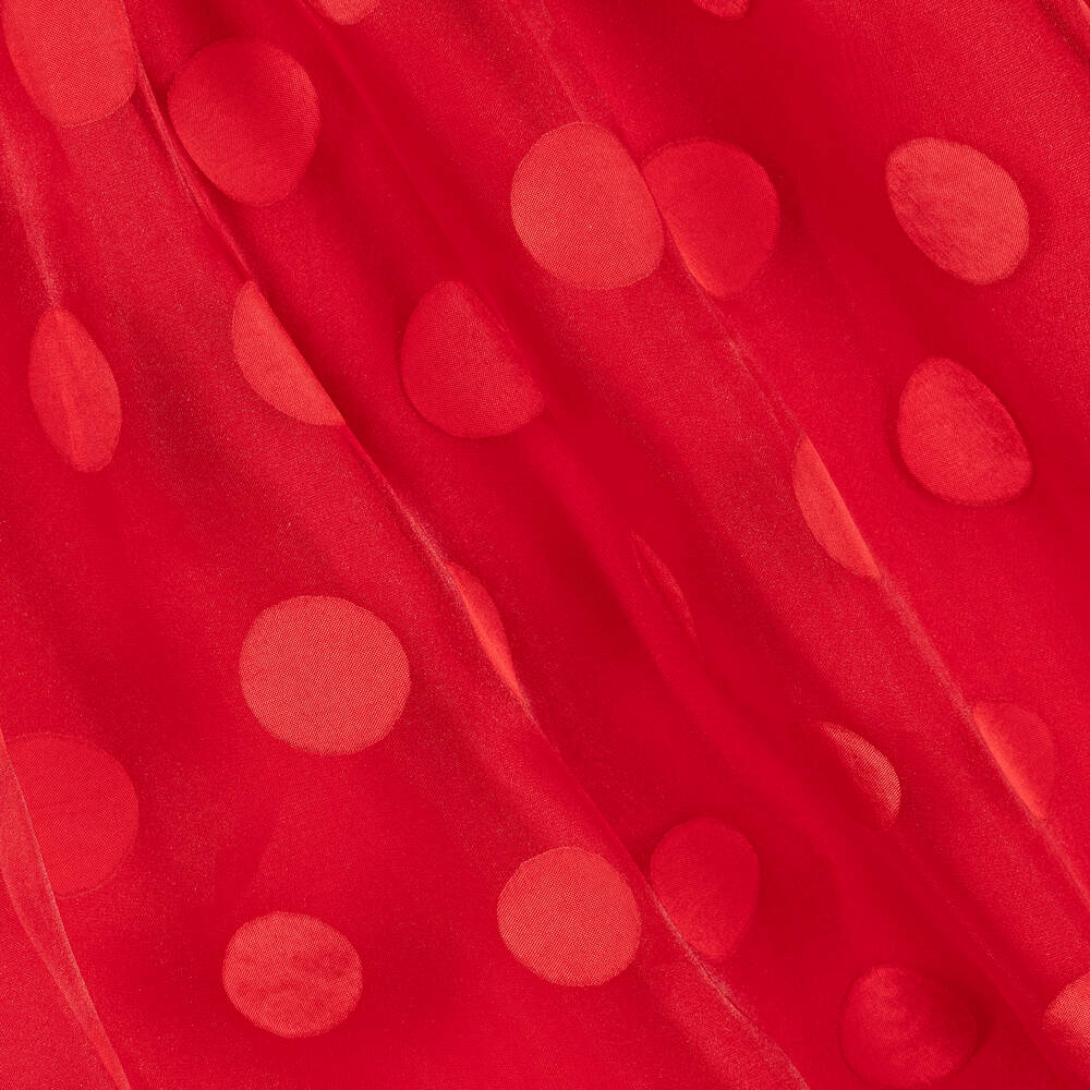 Mama Luma-Girls Red Chiffon Polka Dot Dress | Childrensalon Outlet