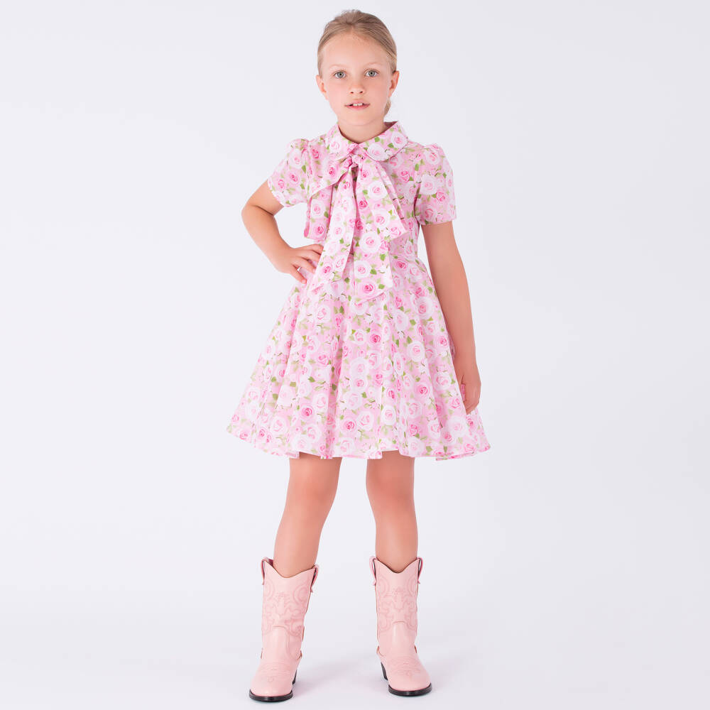 Mama Luma-Girls Rodeo Pink Leatherette Boots | Childrensalon Outlet