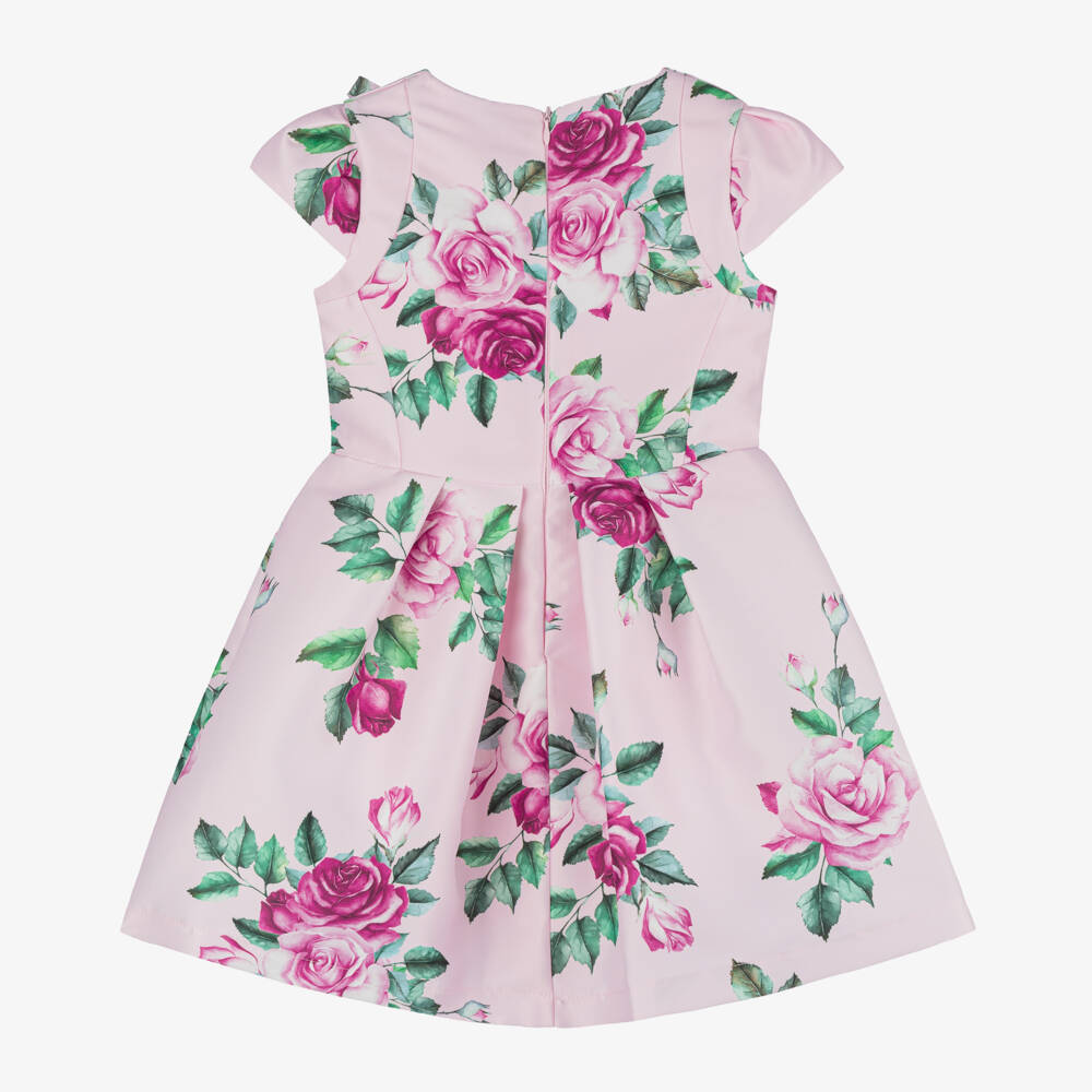 Mama Luma-Girls Rose Print Satin Gown | Childrensalon Outlet
