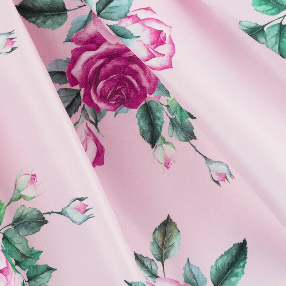 Mama Luma-Girls Rose Print Satin Gown | Childrensalon Outlet