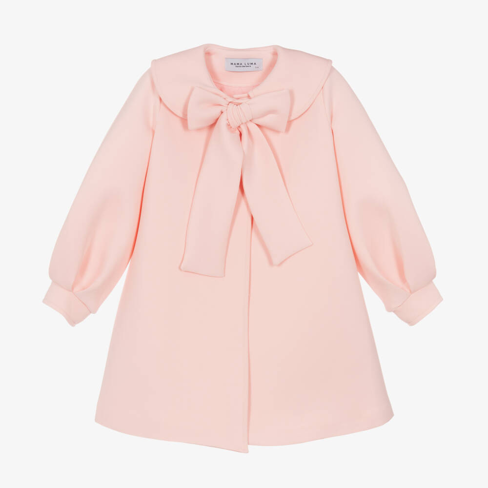 Mama Luma-Girls Rosy Bow Neoprene Coat | Childrensalon Outlet