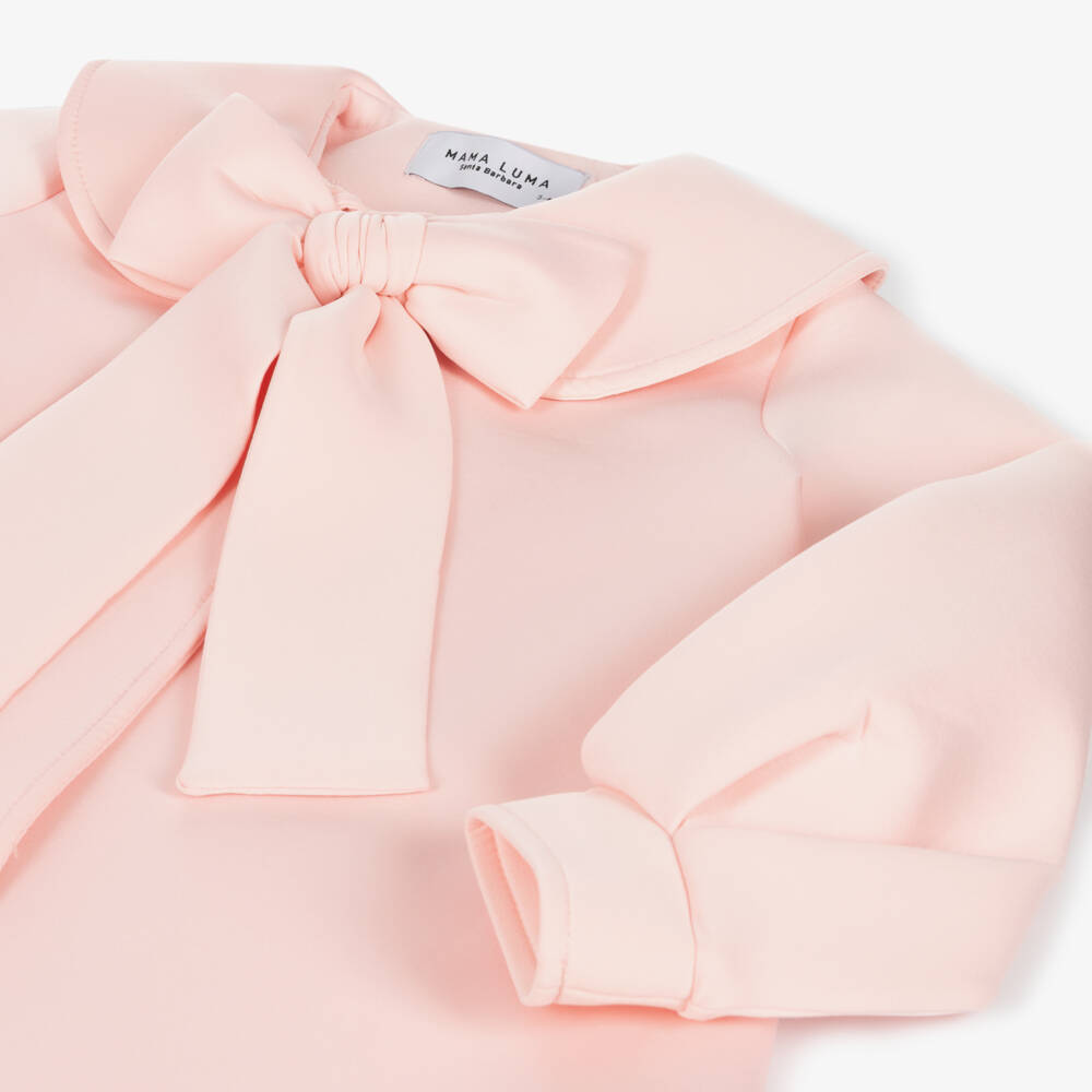 Mama Luma-Girls Rosy Bow Neoprene Coat | Childrensalon Outlet