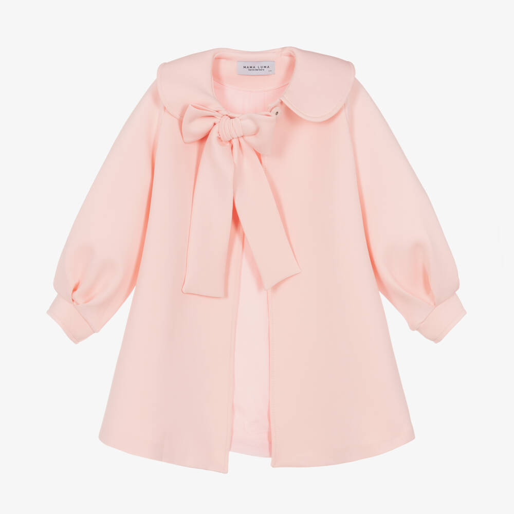 Mama Luma-Girls Rosy Bow Neoprene Coat | Childrensalon Outlet