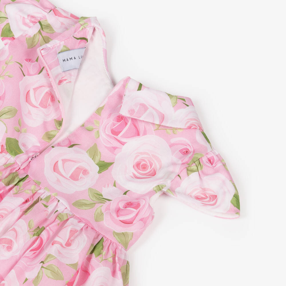Mama Luma-فستان قطني وردي للبنات | Childrensalon Outlet