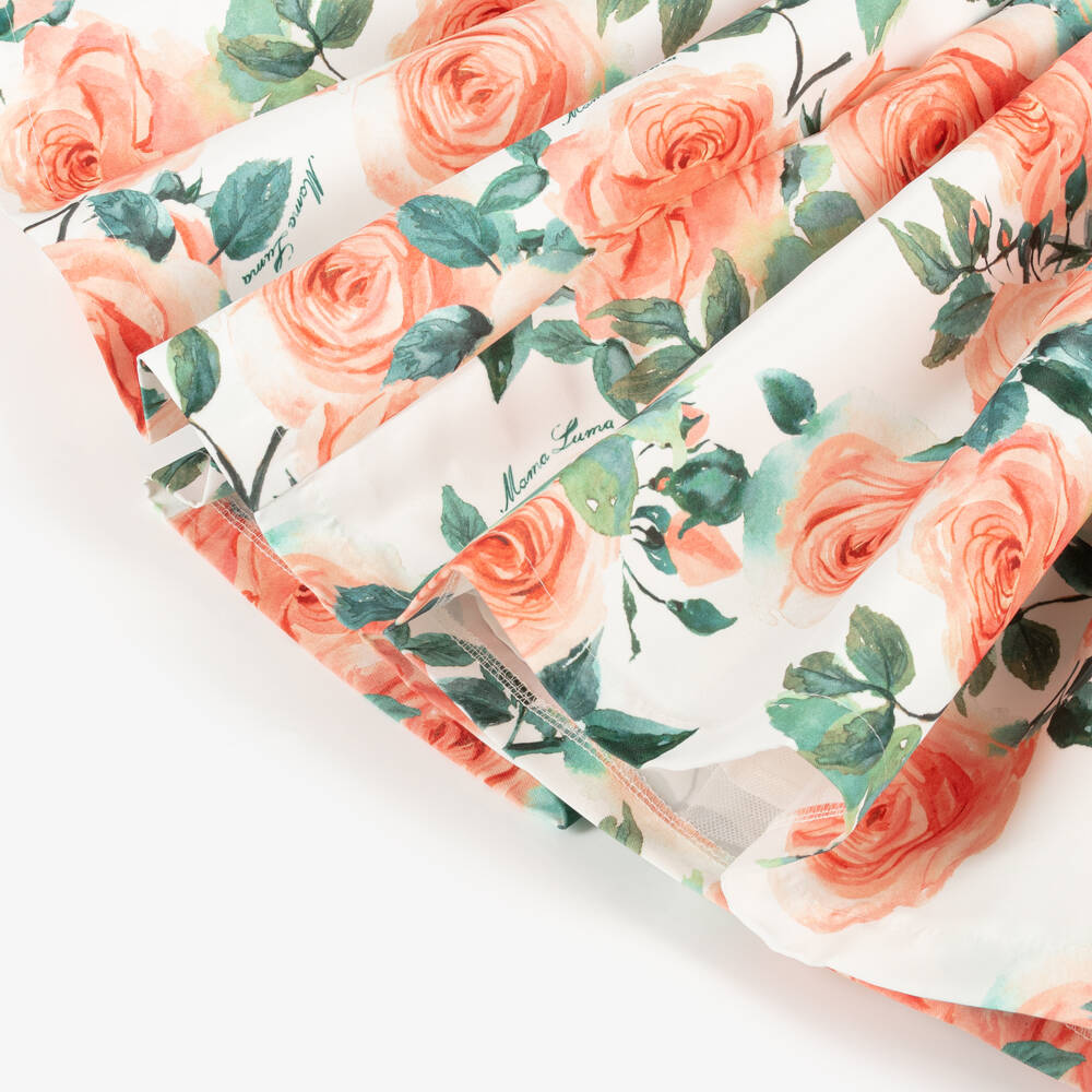 Mama Luma-فستان ساتان للبنات مزين بأزهار البرتقال | Childrensalon Outlet