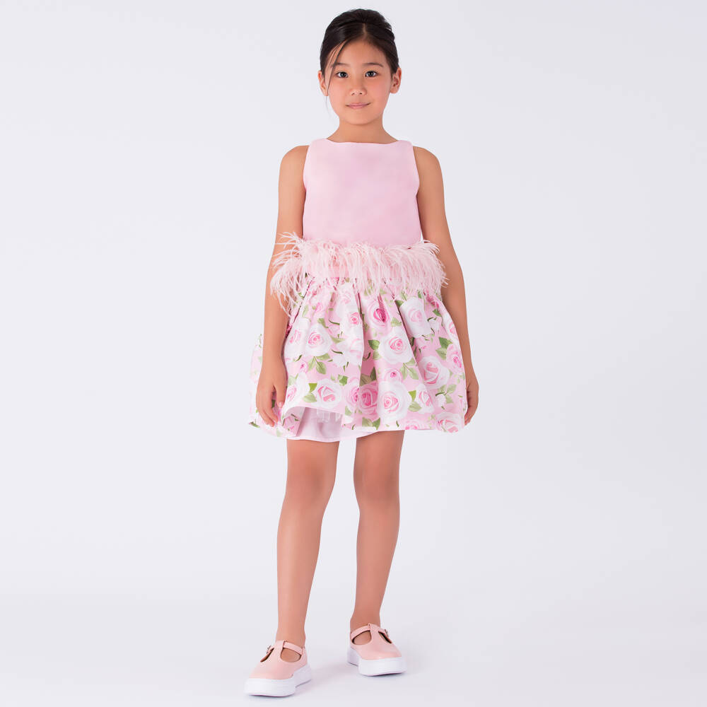 Mama Luma-Girls Satin Feather Detail Blouse | Childrensalon Outlet