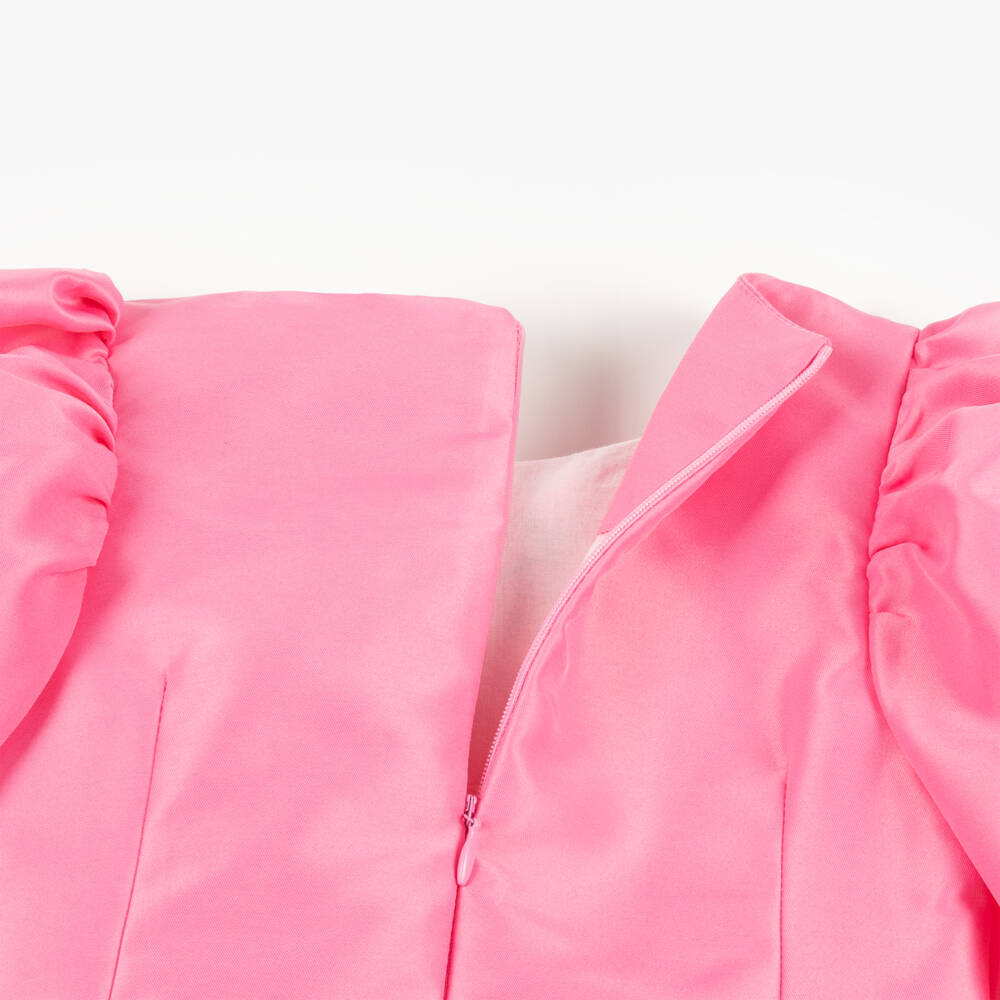 Mama Luma-Girls Satin Gown with Floral Accents | Childrensalon Outlet